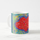 Kunstdekoration gemusterte gemischte Grüntöne und Kaffeetasse (Vorderseite Links)