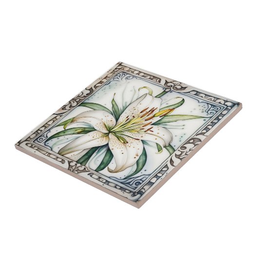 Kunstdekoration Lilie verzierte Keramik Fliesen (Seite)