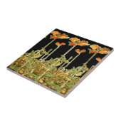 Kunstdekorationen (orange Blume) Alphonse Mucha Ti Fliese (Seite)