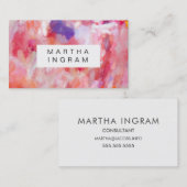 Kunstdesign Abstrakt gestrichen Hell Lila rosa Visitenkarte (Vorne/Hinten)