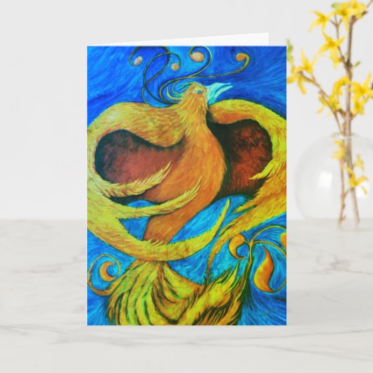 Kunstdesigner Grußkarten Phoenix Karte (Gelbe Blume)