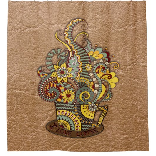 Kunstdoodle-zeichnend Kunst Duschvorhang (Vorderseite)