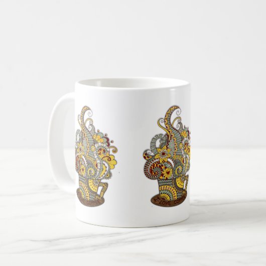 Kunstdoodle-zeichnend Kunst Kaffeetasse (Vorderseite Links)