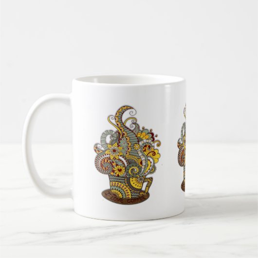 Kunstdoodle-zeichnend Kunst Kaffeetasse (Links)