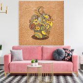 Kunstdoodle-zeichnend Kunst Leinwanddruck (Insitu (Wohnzimmer))