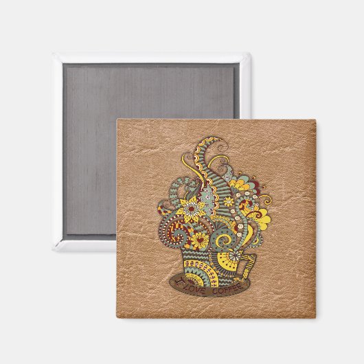 Kunstdoodle-zeichnend Kunst Magnet (Vorderseite/Rückseite)