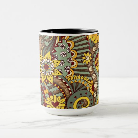 Kunstdoodle-zeichnend Kunst Tasse (Zentrum)