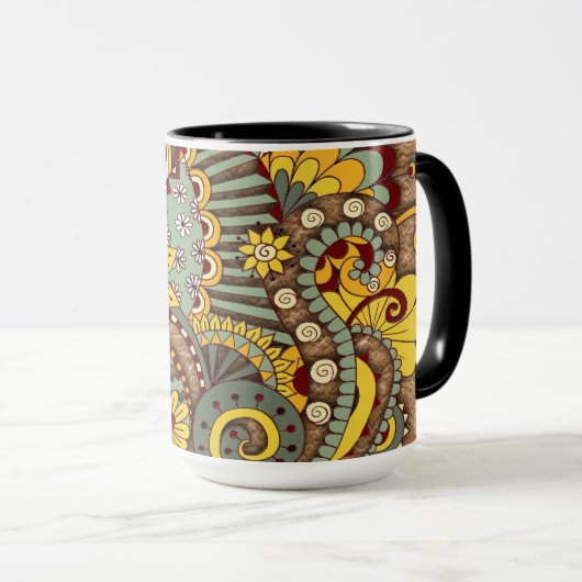 Kunstdoodle-zeichnend Kunst Tasse (VorderseiteRechts)