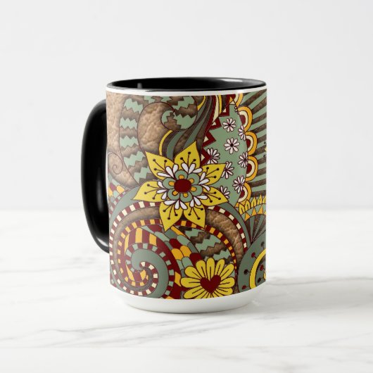 Kunstdoodle-zeichnend Kunst Tasse (Vorderseite Links)