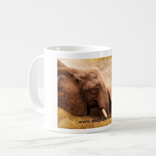 Kunstdruck Amboseli Elefant Kaffeetasse (Vorderseite Links)