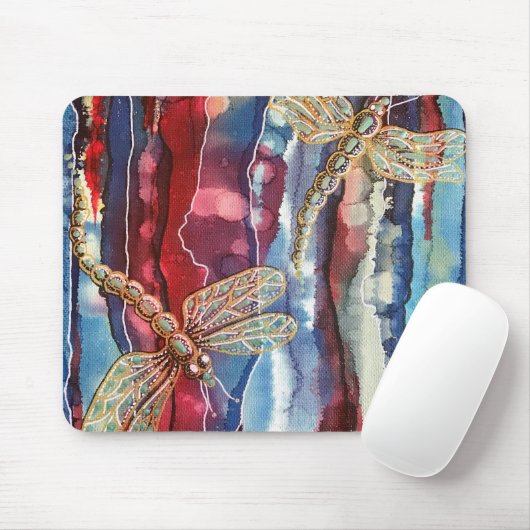 Kunstdruck, Libellen, Mäusematte Mousepad (Mit Mouse)