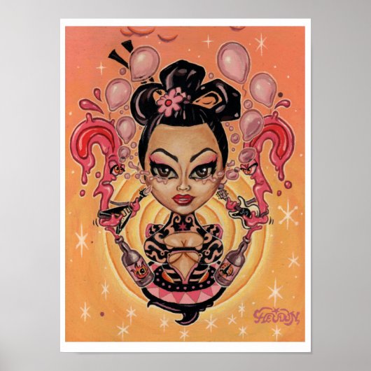 Kunstdruck "Tränen zu Balloons" - (Pop surreal Art Poster (Vorne)