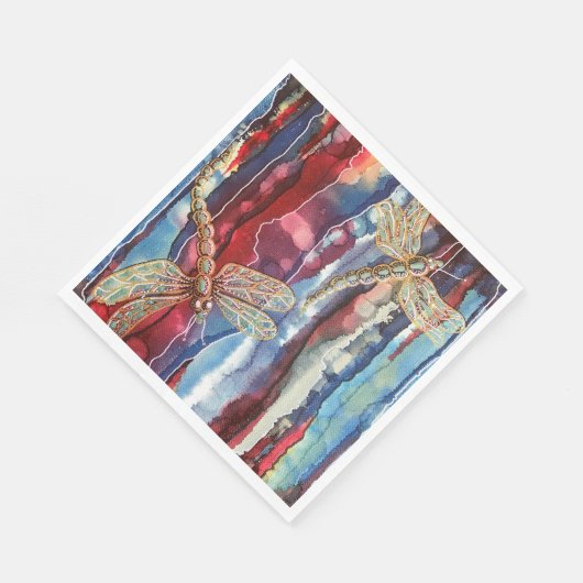 Kunstdrucke, Libellen, Papierservietten. Serviette (Ecke)