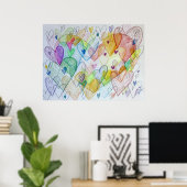 Kunstdrucke von Community Hearts Colour Painting P Poster (Heimbüro)