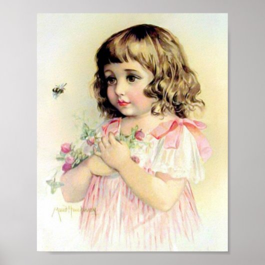 Kunstdrucke von Maud Humphrey Summer Girl & Bee Poster (Vorne)