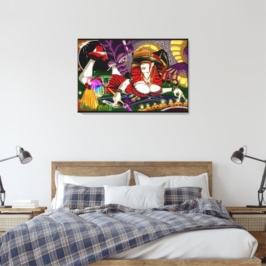 Kunstdrucke von Trippy Hexe in Leinwand (Insitu (Schlafzimmer))