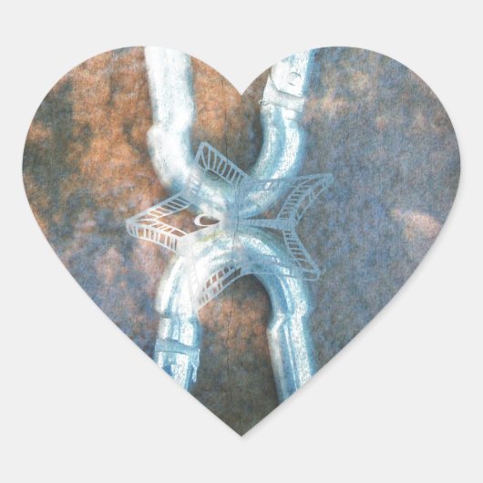 Kunstdrucke von verbundenen Carabiners Herz-Aufkleber (Vorderseite)