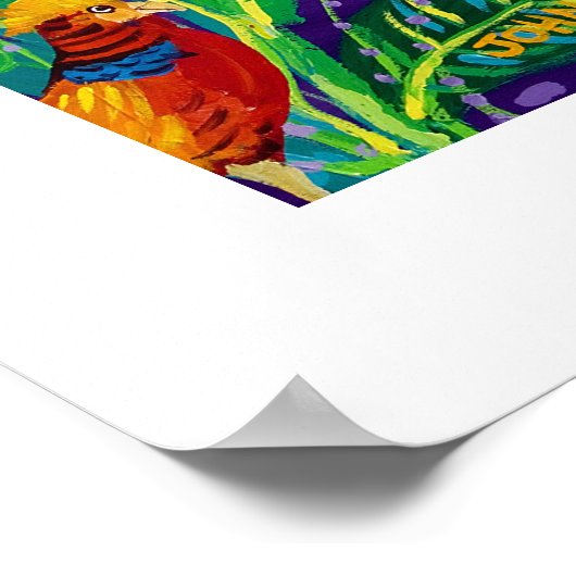 Kunstdruckerei: Happy Bird Day im Zoo Poster (Ecke)