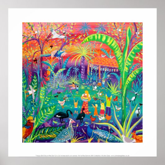 Kunstdruckerei: Happy Bird Day im Zoo Poster (Vorne)