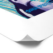 Kunstdruckerei: Lila Pinguin-Party Poster (Ecke)
