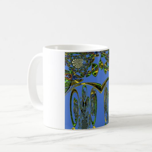 Kunstdruckerei mit Golden Abstract Design Kaffeetasse (Vorderseite Links)