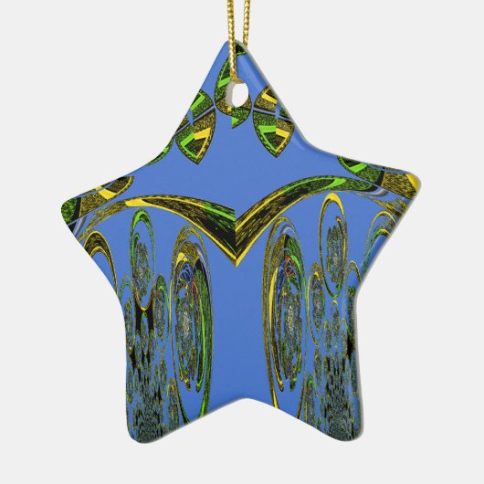 Kunstdruckerei mit Golden Abstract Design Keramik Ornament (Links)