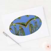 Kunstdruckerei mit Golden Abstract Design Ovaler Aufkleber (Umschlag)