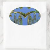 Kunstdruckerei mit Golden Abstract Design Ovaler Aufkleber (Tasche)