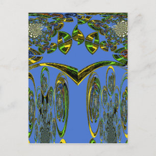 Kunstdruckerei mit Golden Abstract Design Postkarte