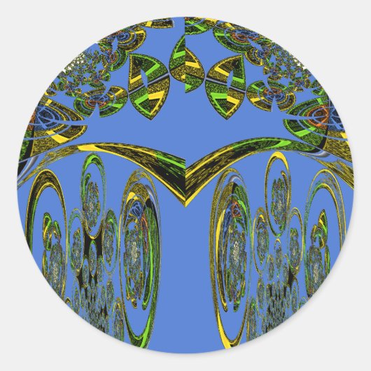 Kunstdruckerei mit Golden Abstract Design Runder Aufkleber (Vorderseite)