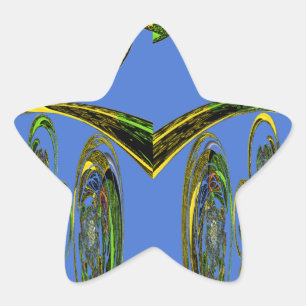 Kunstdruckerei mit Golden Abstract Design Stern-Aufkleber