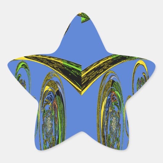 Kunstdruckerei mit Golden Abstract Design Stern-Aufkleber (Vorderseite)