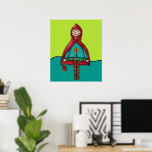 Kunstdruckerei, Niedlicher Rotkäppchen Zeichnend Poster (Heimbüro)