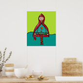 Kunstdruckerei, Niedlicher Rotkäppchen Zeichnend Poster (Küche)