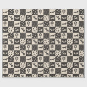 Kunstdruckpatchwork aus Holz mit Elche Geschenkpapier (Flach)