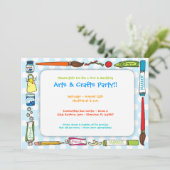 Künste u. Handwerks-Party Einladung (Stehend Vorderseite)