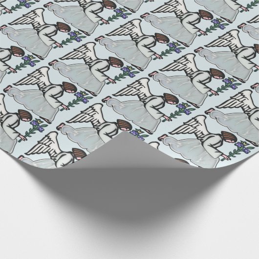 Künste und Handwerk Moravian Engel mit Blumen Geschenkpapier (Ecke)