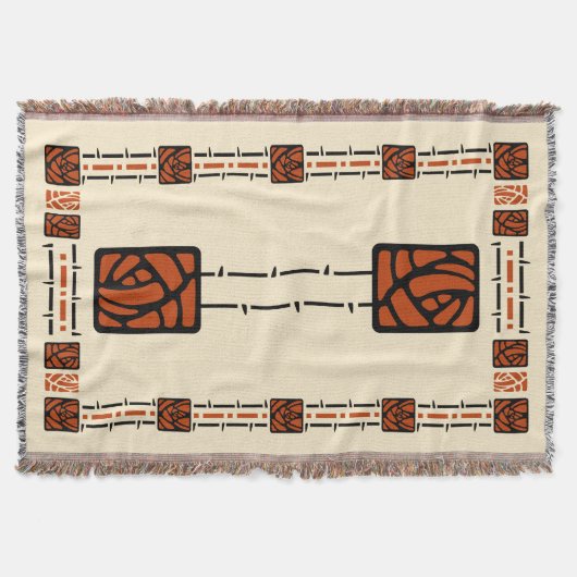 Künste und Handwerks-Artbriar-Rosen-Muster Decke (Vorderseite)