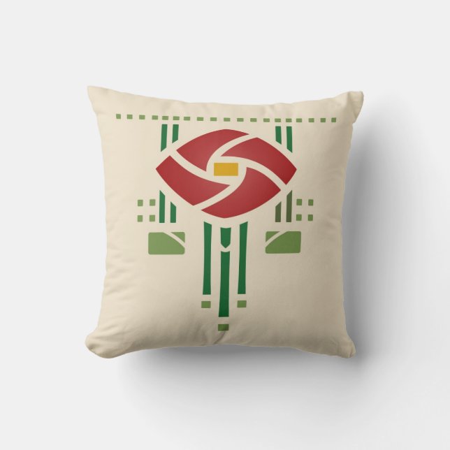 Künste und Handwerks-Rose Kissen (Vorderseite)