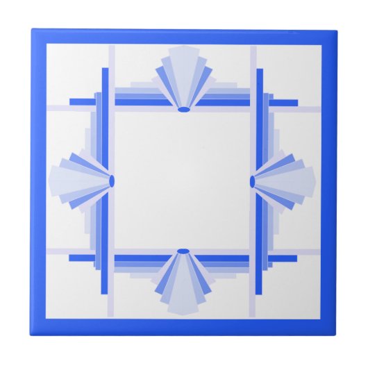 Kunstelemente aus Deko in Blau Fliese (Vorderseite)