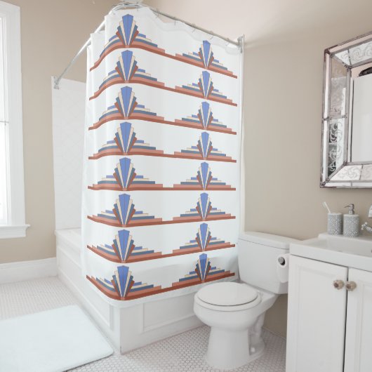 Kunstelemente aus Deko in Rose, Gold und Blau Duschvorhang (Beispiel)