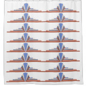 Kunstelemente aus Deko in Rose, Gold und Blau Duschvorhang (Vorderseite)