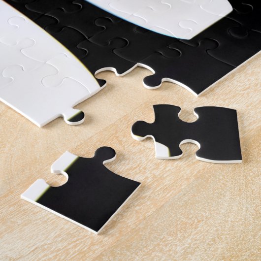 Kunstfarbene Bäume in Schwarzen Silhouetten Puzzle (Seite)