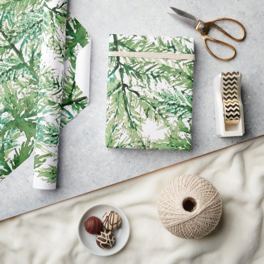 Kunstfarbenes Baummuster Geschenkpapier (Kunsthandwerk)