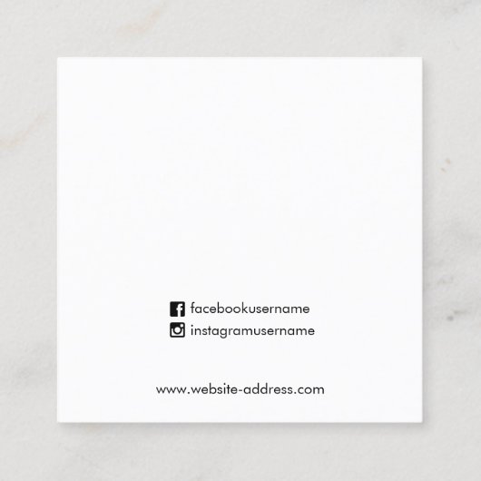 Kunstfarbengeflecht als Schmuckstück Quadratische Visitenkarte (Rückseite)