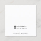 Kunstfarbengeflecht als Schmuckstück Quadratische Visitenkarte (Rückseite)