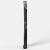 Kunstfeder schließt Portrait des schwarzen Pferdes Samsung Galaxy Hülle (Rechte Seite)