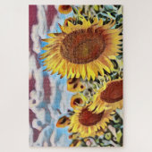 Kunstfeld Sonnenblumen Digitale Kunst Puzzle (Vertikal)