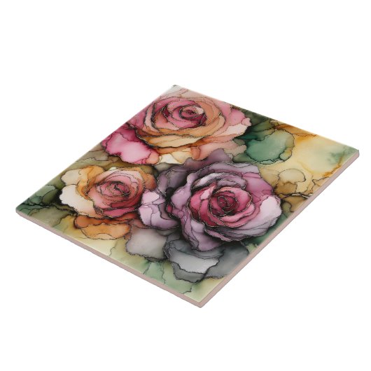 Kunstfliesen, Alkoholtupfer, Rose, moderne Blumens Fliese (Seite)