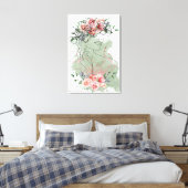 Kunstfrau mit Blume, rosa Spritzer Leinwanddruck (Insitu (Schlafzimmer))